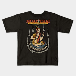 Muay Thai Sak Yant Hermit Tattoo Kids T-Shirt